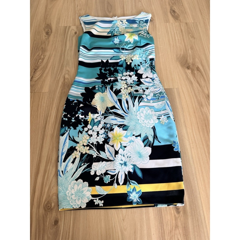 Cache Ladies Beautiful Floral Multicolor Pencil Sheath‎ Dress - Size 6
